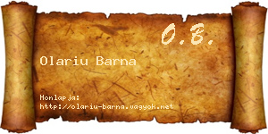 Olariu Barna névjegykártya
